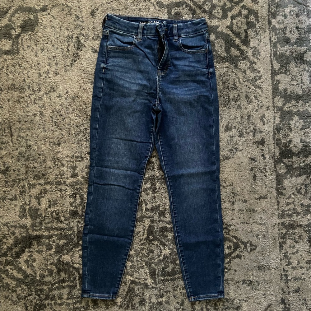 AEO Blue Curvy Hi-Rise Jeggings